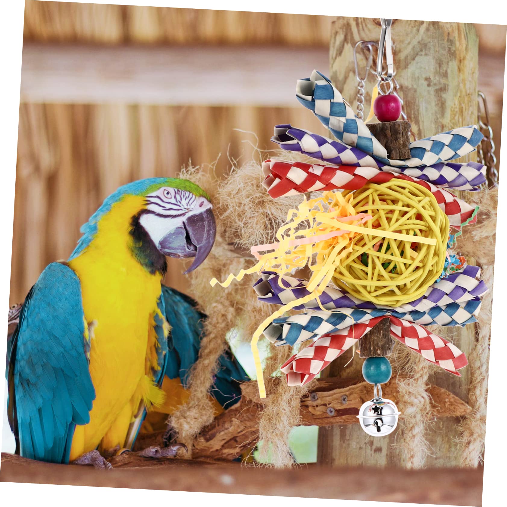 BESPORTBLE 3pièces Jouet à Mâcher pour Perroquets Et Oiseaux Jouet Tressée Créatif pour Jeux Mastication Accessoire Amusant pour Oiseaux De Compagnie