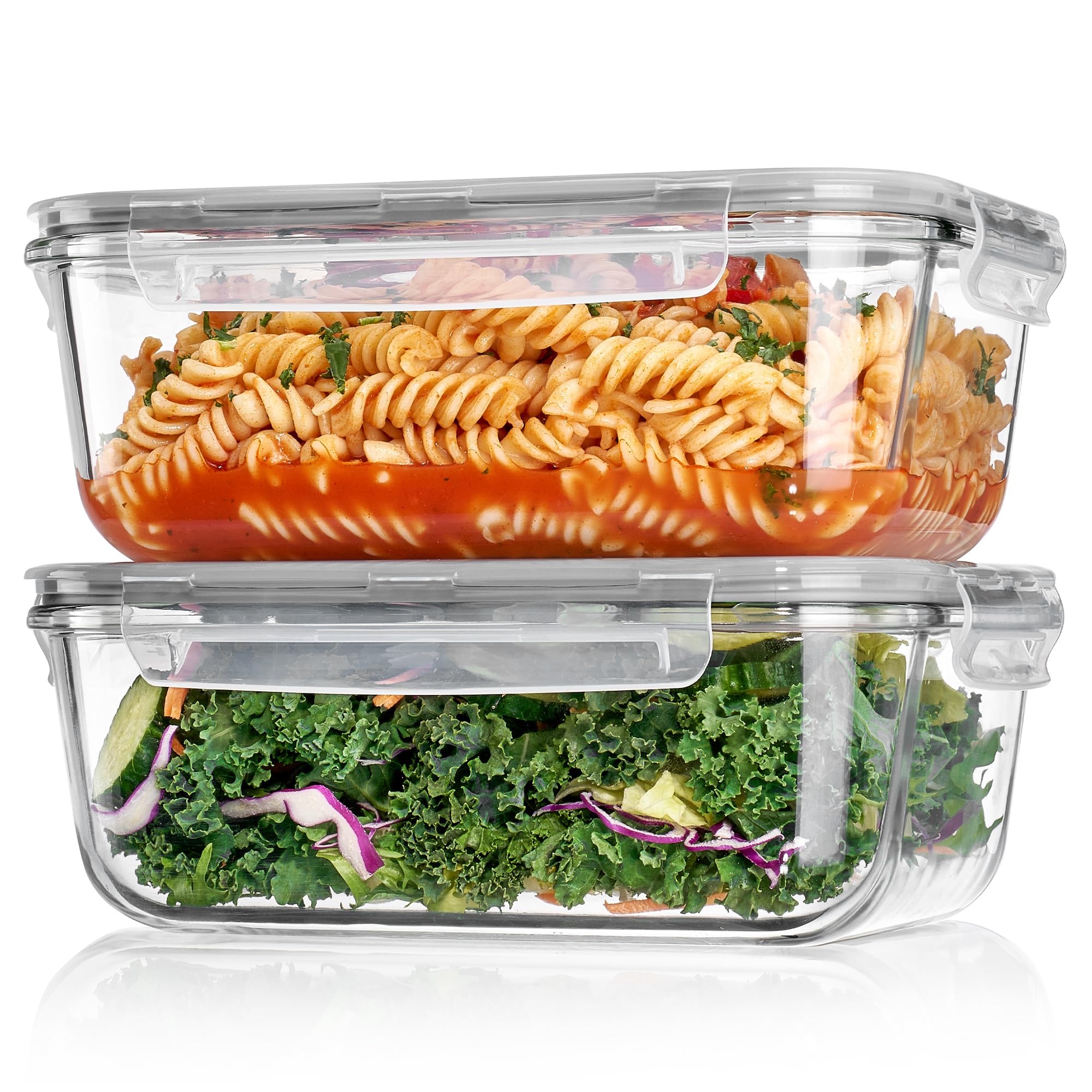 Vtopmart 2Pack 1860ml/63oz Large Glass Storage Containers