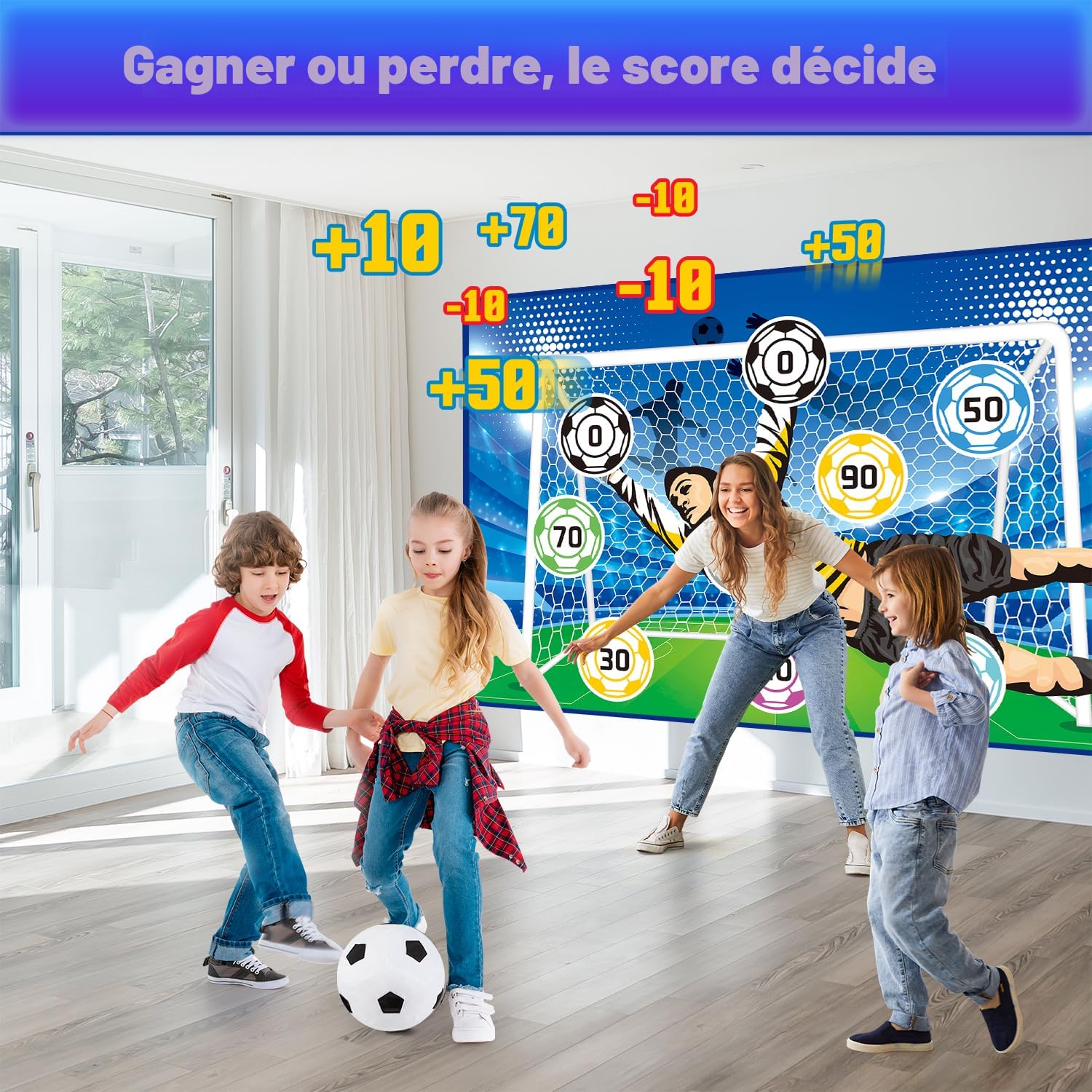 Ensemble De Jeu De Ballon De Football Portable Pour Enfants - But De Lancer, Activité D'entraînement Amusante Pour Jardin, Plage Ou Parc