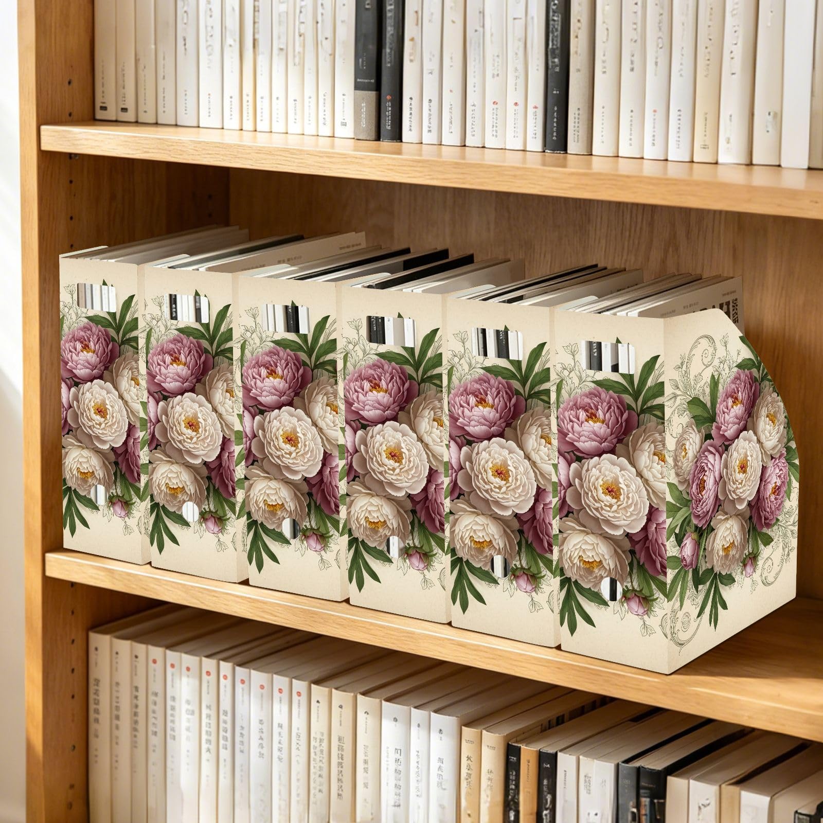 Zeitschriftensammler, Vintage-Stil, Blumenmuster, PP-Kunststoff, Rosa