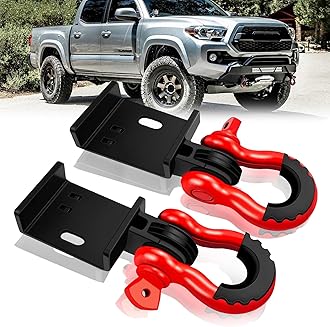 Front Demon Tow Hook Bracket, Front Tow Hooks Mounting Bracket with 3/4" Shackles Fit for Toyota Tacoma 2009-2023