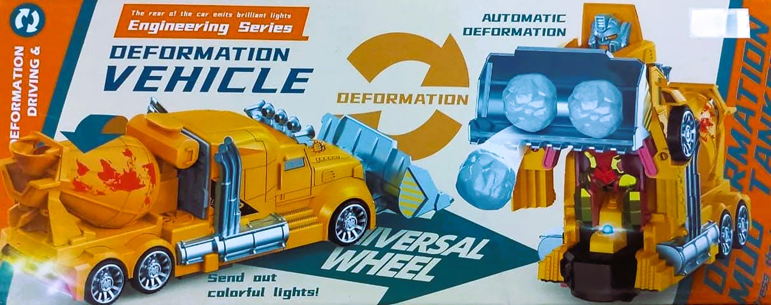 KRIREEN Deformation Robot Operated Truck Toy, Musical Dumper Truck Toy with 3D Lights, Construction Truck Robot Toy with Realistic Sound, Best Gift for Kids & Children (Multicolor),(Pack of 1) 4