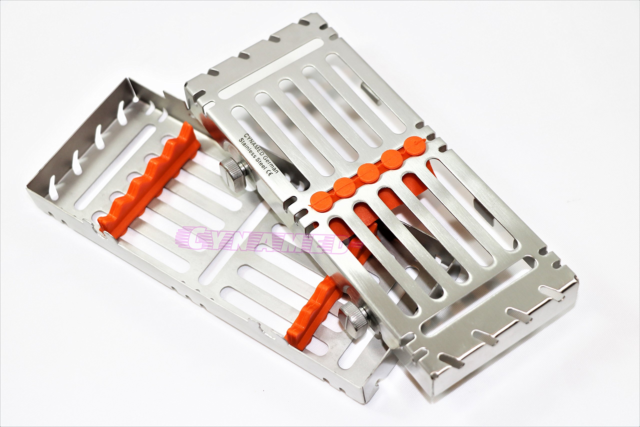 German Double Button Detachable Sterilization Cassette – Holds 5 Instruments, Set Of 3