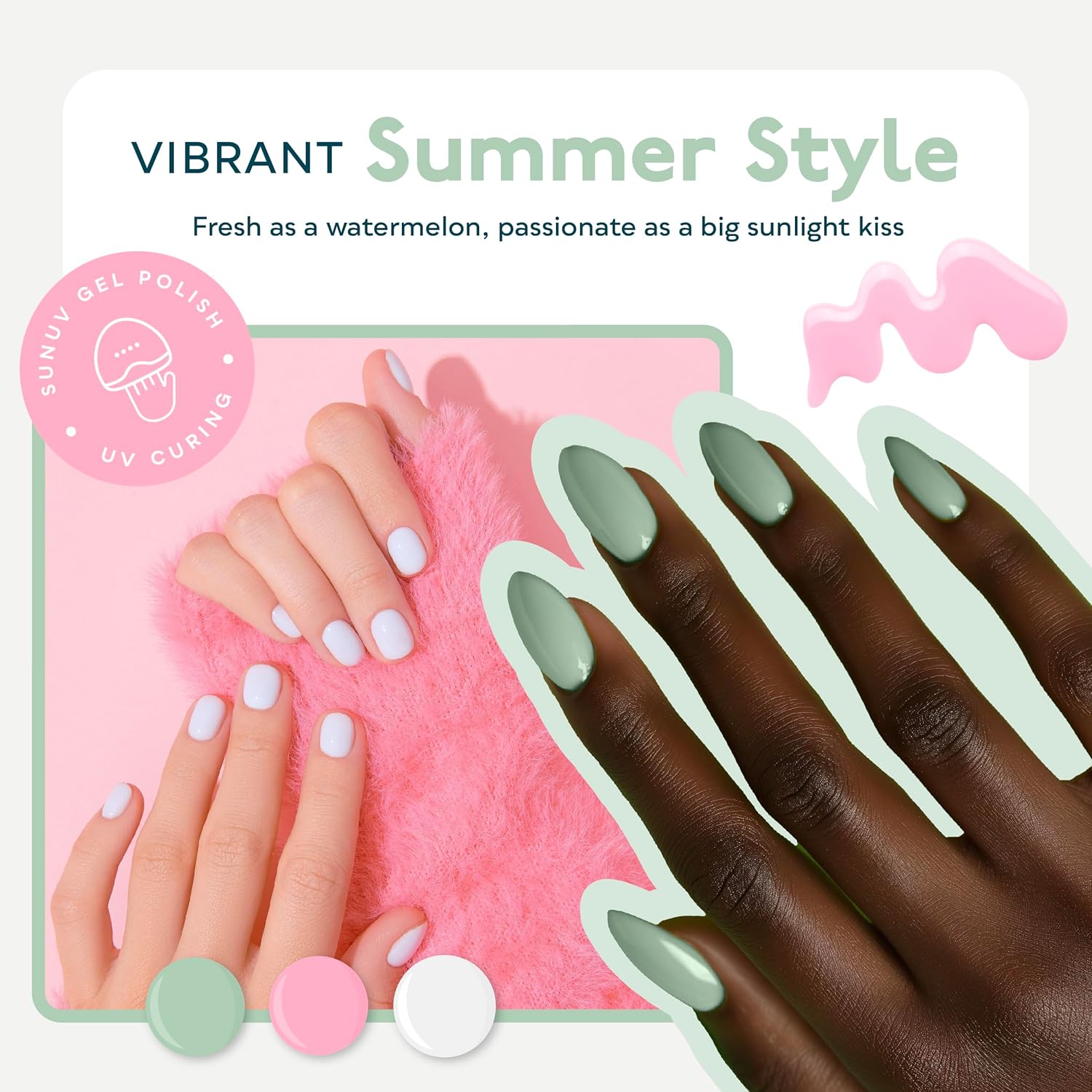 SUNUV UV Light for Nails SUN9X Plus Hema-Free Gel Nail Polish Kit, 16 Colors Gel Polish Set with Top Coat and Base Coat