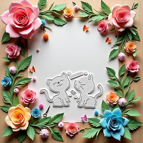 Miniatura 5 de Troqueles de corte de gatos para hacer tarjetas, plantillas de corte para álbumes de recortes, álbum de fotos, troqueles de papel decorativo para