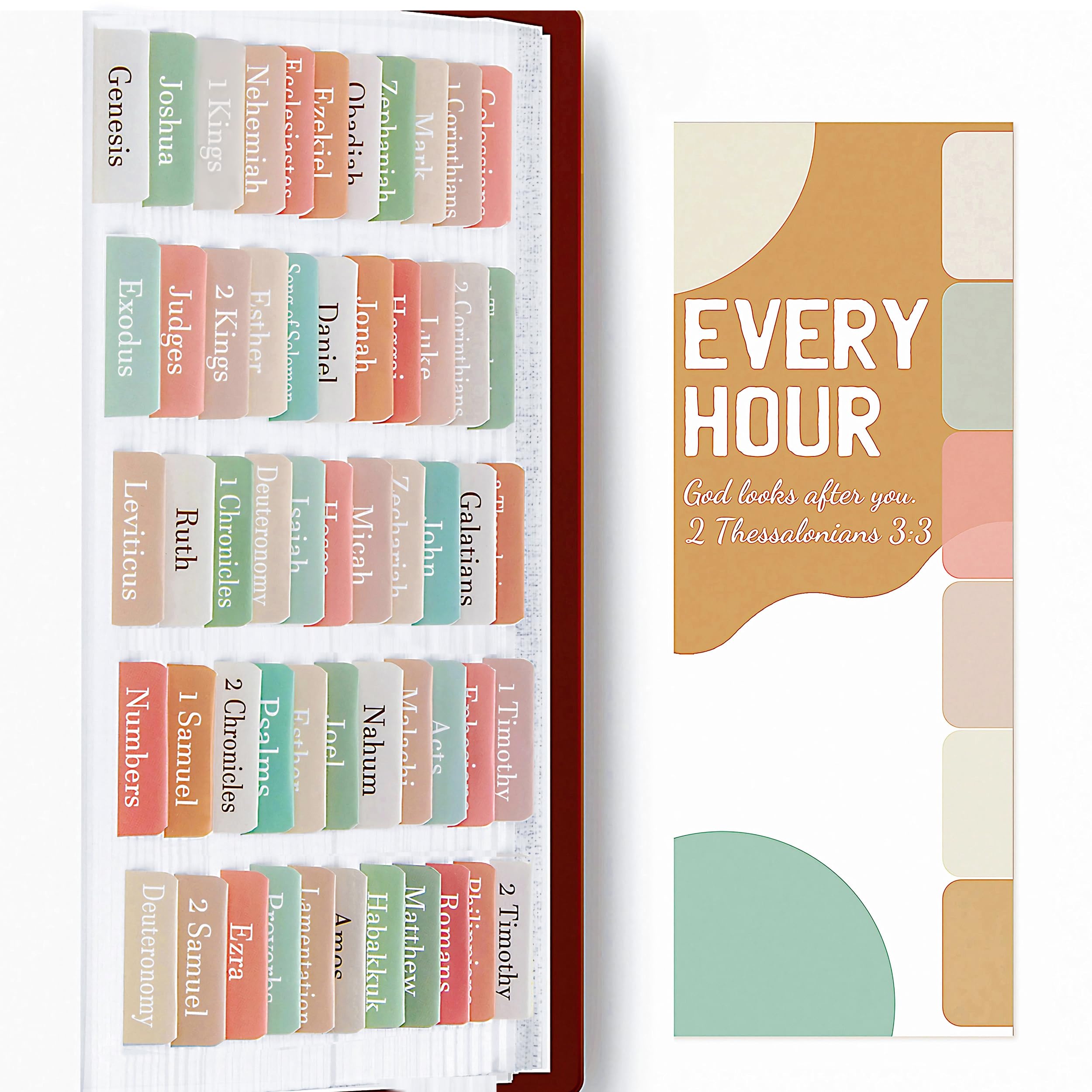 Bible Tabs for Women and Men,Bible Study Journaling Supplies,66 Old and New Testament Bible Index Tabs for Christian Gift