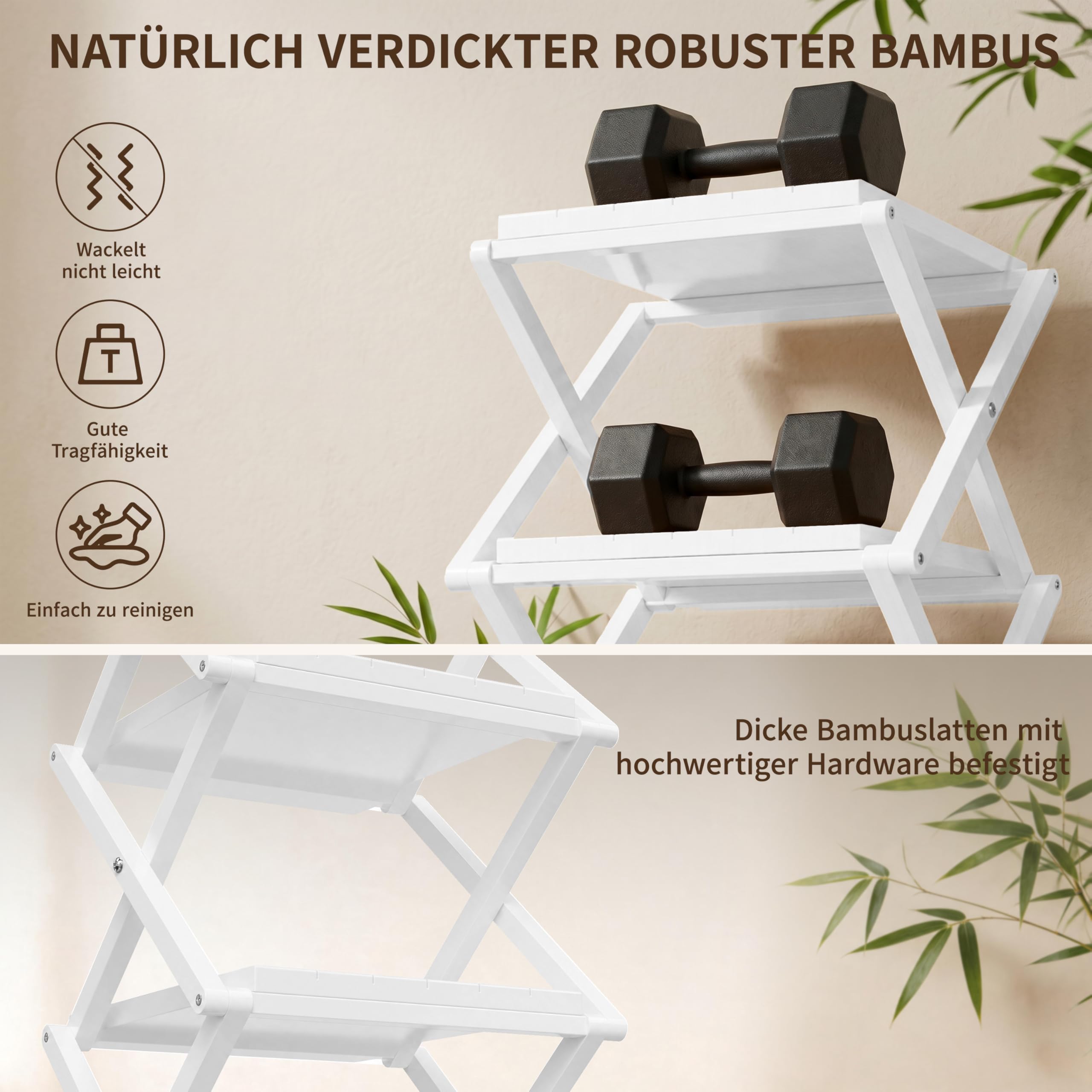 schmales Schuhregal, Ohne Installation, klappbarer Schuhhalter, Tragbare Holz Schuhregale, platzsparend, multifunktional für Eingangsbereiche und Schlafzimmer (Weiß, Verdickung 5 Schichten)