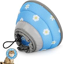 HAPPY HACHI Adjustable Anti Licking Anti Scratch Anti-Bite After Surgery Protection Cone Collar Elizabeth Recovery Collar Soft Lightweight Dog Puppy (M)