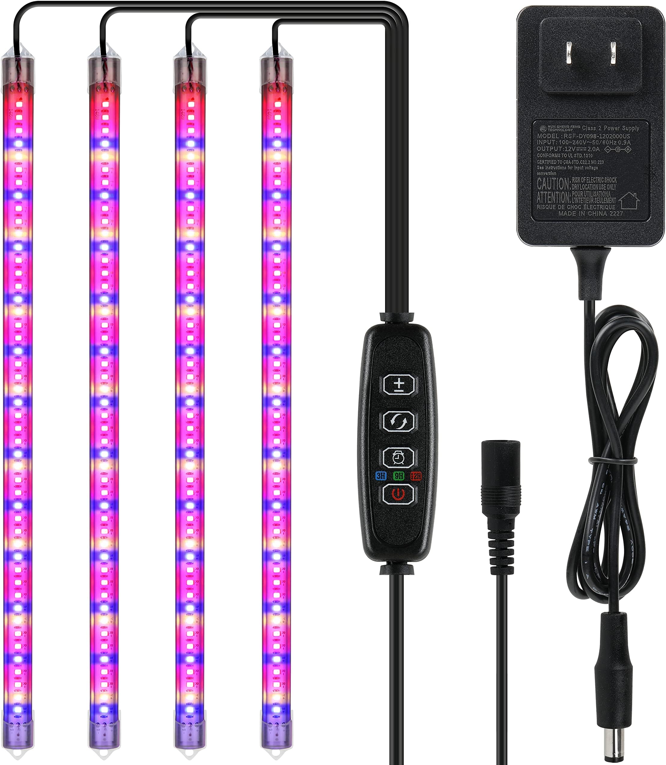 RWNTAO Four Strip Growing Lamp for Indoor Plants, Red & Blue & Yellow Full Spectrum