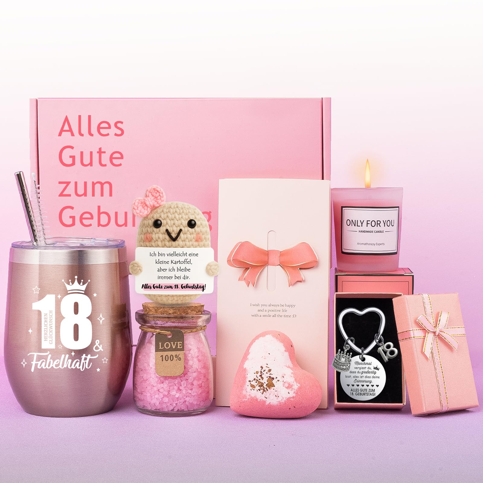 Tixlux Geschenk für Frauen, 18. Geburtstag Geschenkset, liebevolles Geschenk für Tochter, Freundin, Schwester, perfekt zur Volljährigkeit & zum Geburtstag