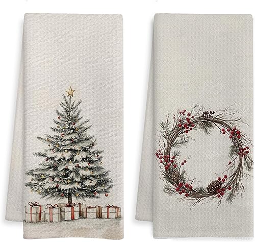 Miniatura 13 de Divertidas toallas de mano de baño de Papá Noel, decoración de baño de Navidad, toallas de mano decorativas de Papá Noel retro para baño de