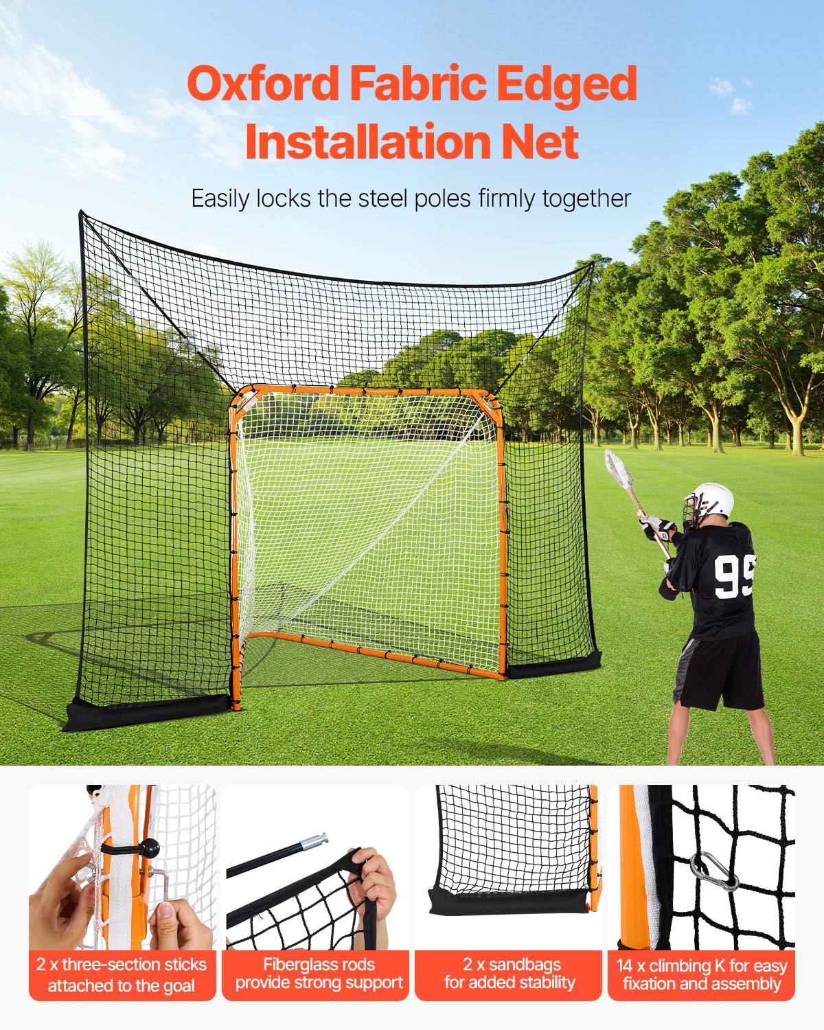 VEVOR But de Crosse Portable – Ensemble Complet d'accessoires d'entraînement avec Couverture étendue pour Jeunes et Adultes