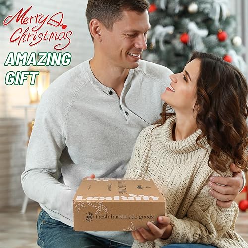 Miniatura 7 de Leafgift Set de regalo de bombas de baño, 12 piezas hechas a mano con sal marina natural, cacao y manteca de karité, perfecto para baño de burbujas,