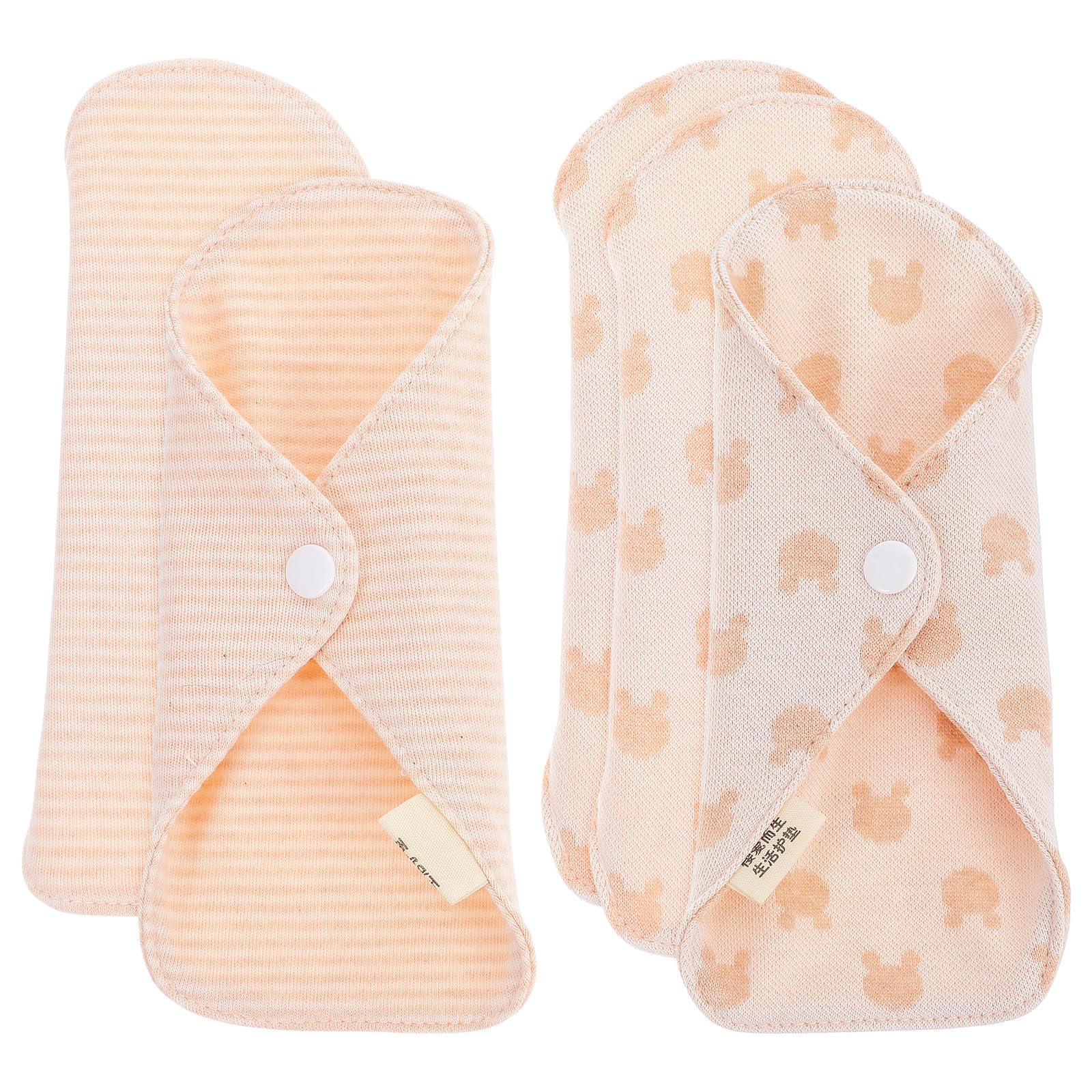 ERINGOGO Reusable Organic Cotton Menstrual Pads for Women 5pcs Super-Absorbent Washable Sanitary Towels Comfortable Feminine Care for Daily