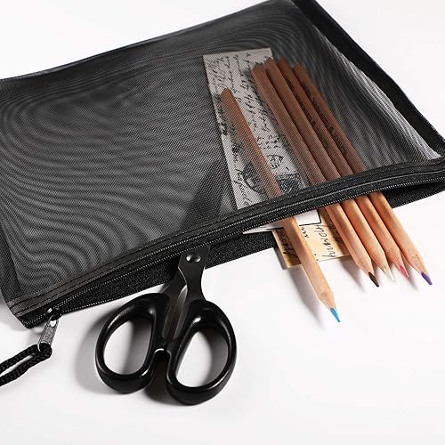 Miniatura 6 de Norme 10 bolsas de malla negra, bolsas de maquillaje, bolsas de organizador de viaje para cosméticos, bolsa de malla con cremallera, estuche para