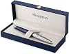Waterman Carène Fountain Pen | Metal & Blue Lacquer | Chiselled Cap | 18K Gold Medium Nib | Blue Ink | Gift Box