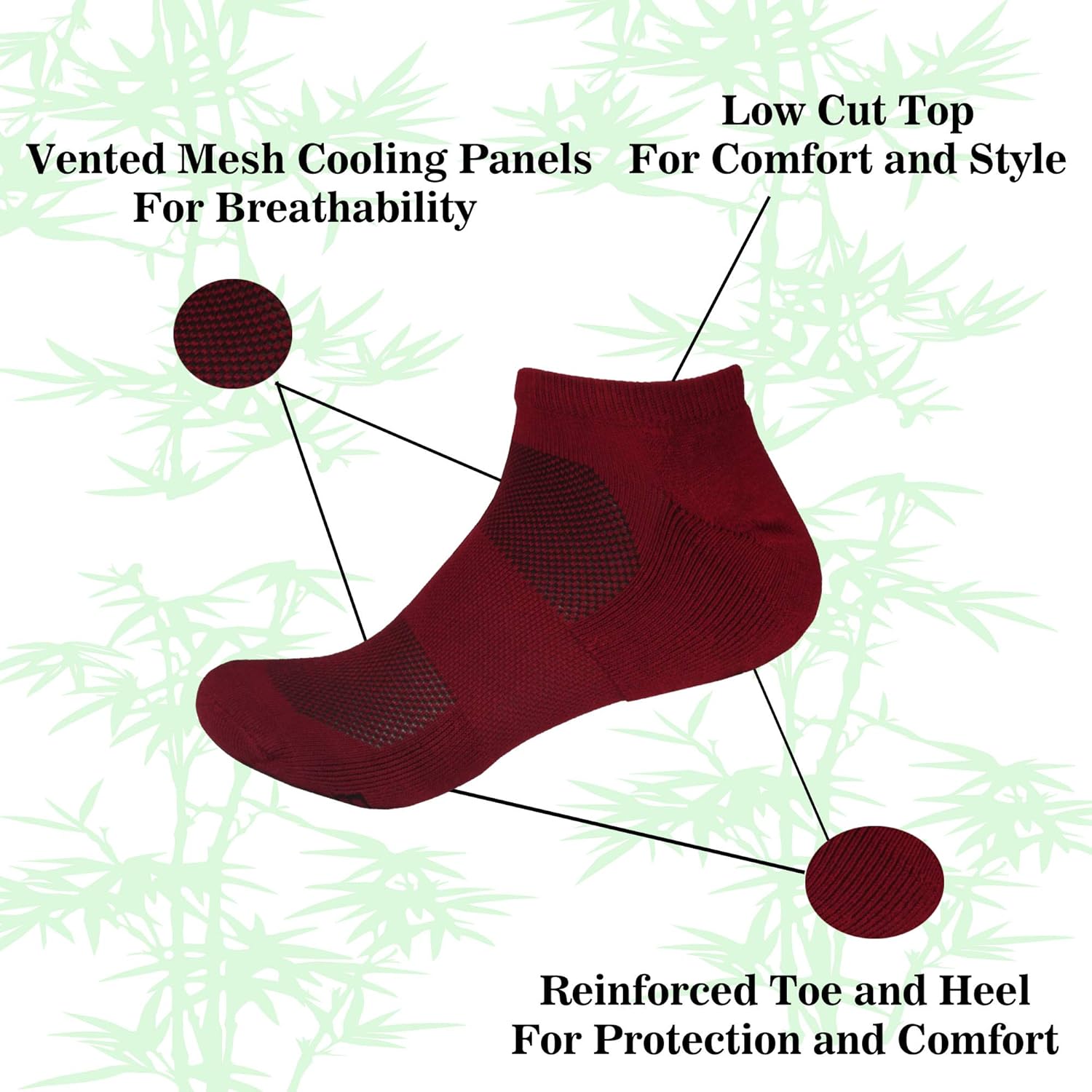 Men's Rayon from Bamboo Fiber Sports Superior Wicking Athletic Ankle Socks - Image 2