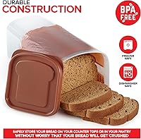 Vista 5 de Stock Your Home Recipiente para pan (paquete de 2) para pan, contenedor de almacenamiento de pan fresco, protector de pan transparente, soporte