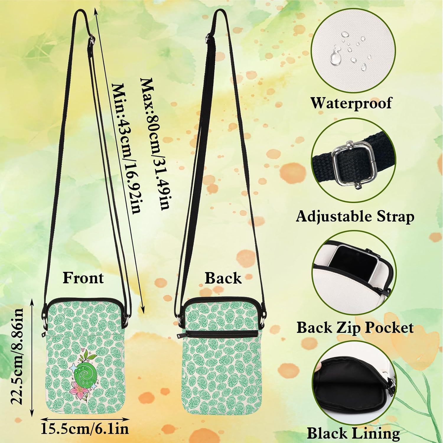 WZMPA Heart Of Te Fiti Crossbody Bag Polynesian Princess Fans Gift Ocean Princess Shoulder Bag Pua & Maui Inspired Gift - Image 4