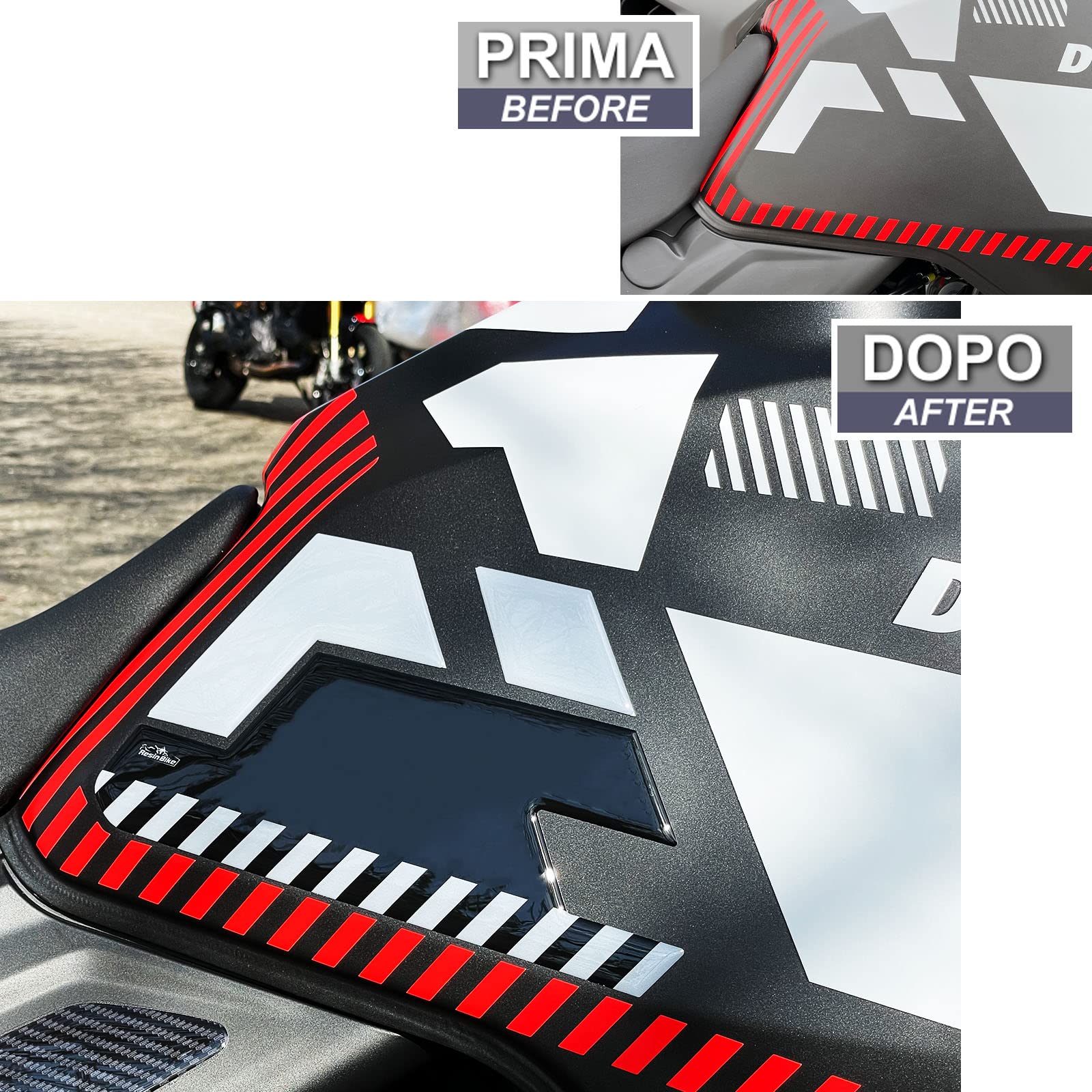 Adesivi Protettivi Resinati Per Ducati DesertX 2022 - Effetto 3D, Made In Italy, Anti Graffi E Urti