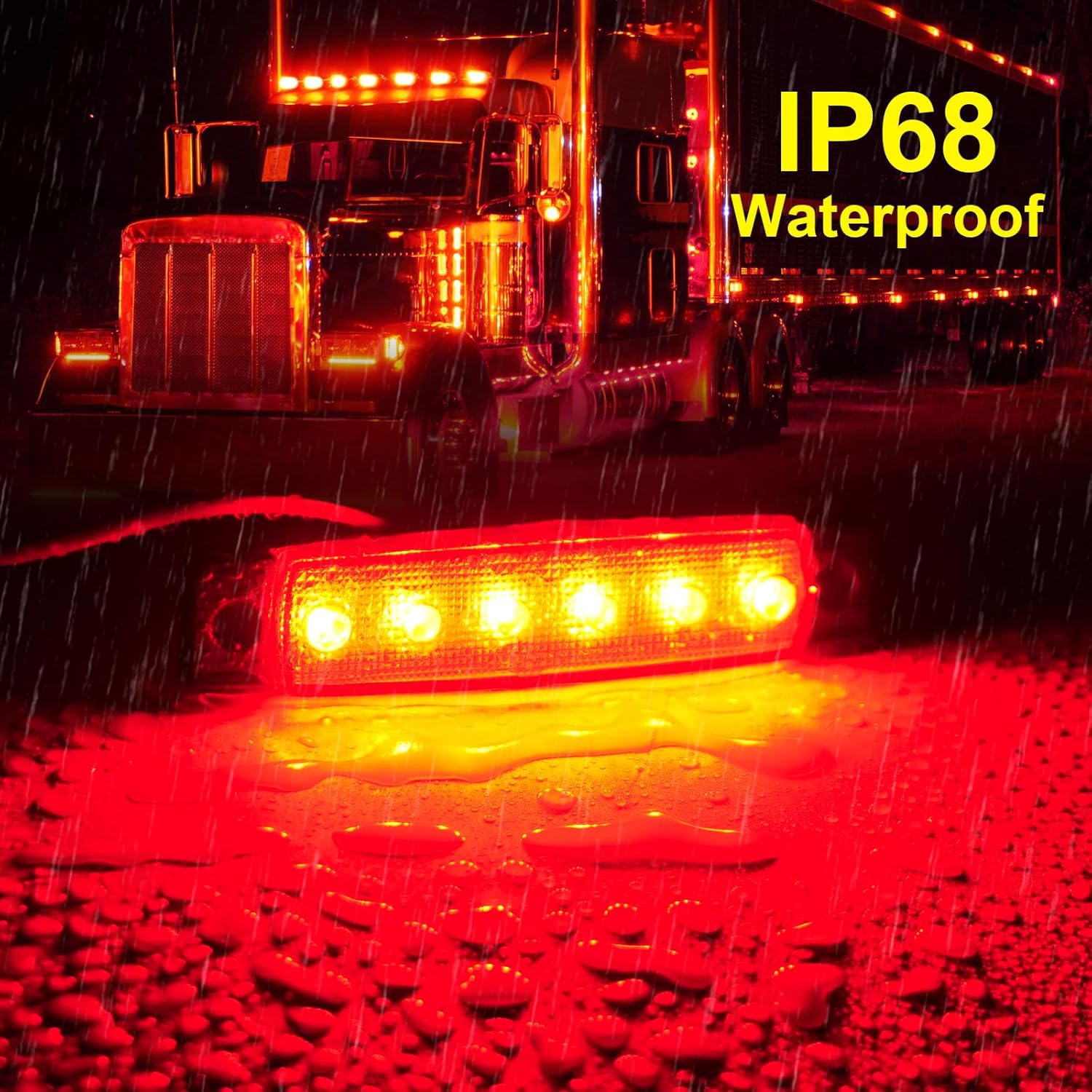 40 Pack 6 LED Trailer Marker Light, DC12-24V Clearance Side Indicator Lamp for RV Camper Truck Van Caravan Boat - Amber, Red
