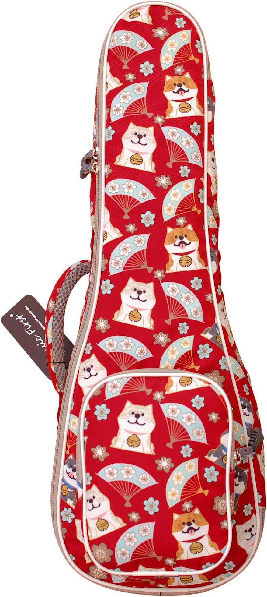 MUSIC FIRST Cute Cartoon"Shiba Inu and Sakura" Dog ukulele case ukulele bag ukulele cover, New Arrial, Original Design, Best Christmas Gift! (Fit for 21 inch Soprano Ukulele, Red)