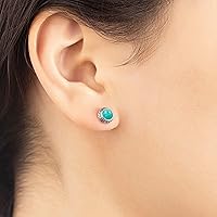 Vista 45 de Real Crystal Birthstone Sterling Silver Stud Earrings Jewelry for Women Fashion Trendy Western 925 Antiqued Boho Handmade Best Gift for Her keenove