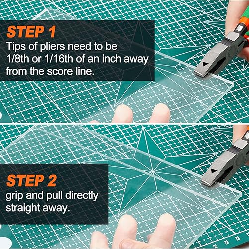Miniatura 5 de SPEEDWOX Alicates profesionales de 6 pulgadas, alicates Grozer de vidrio, herramienta de rotura de mosaicos para mordisquear vidrio preciso de