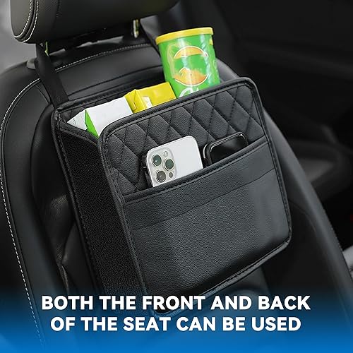 Miniatura 3 de Organizador de asiento trasero de automóvil, impermeable, de piel sintética, bolsa colgante para asiento de automóvil, bolsa de almacenamiento