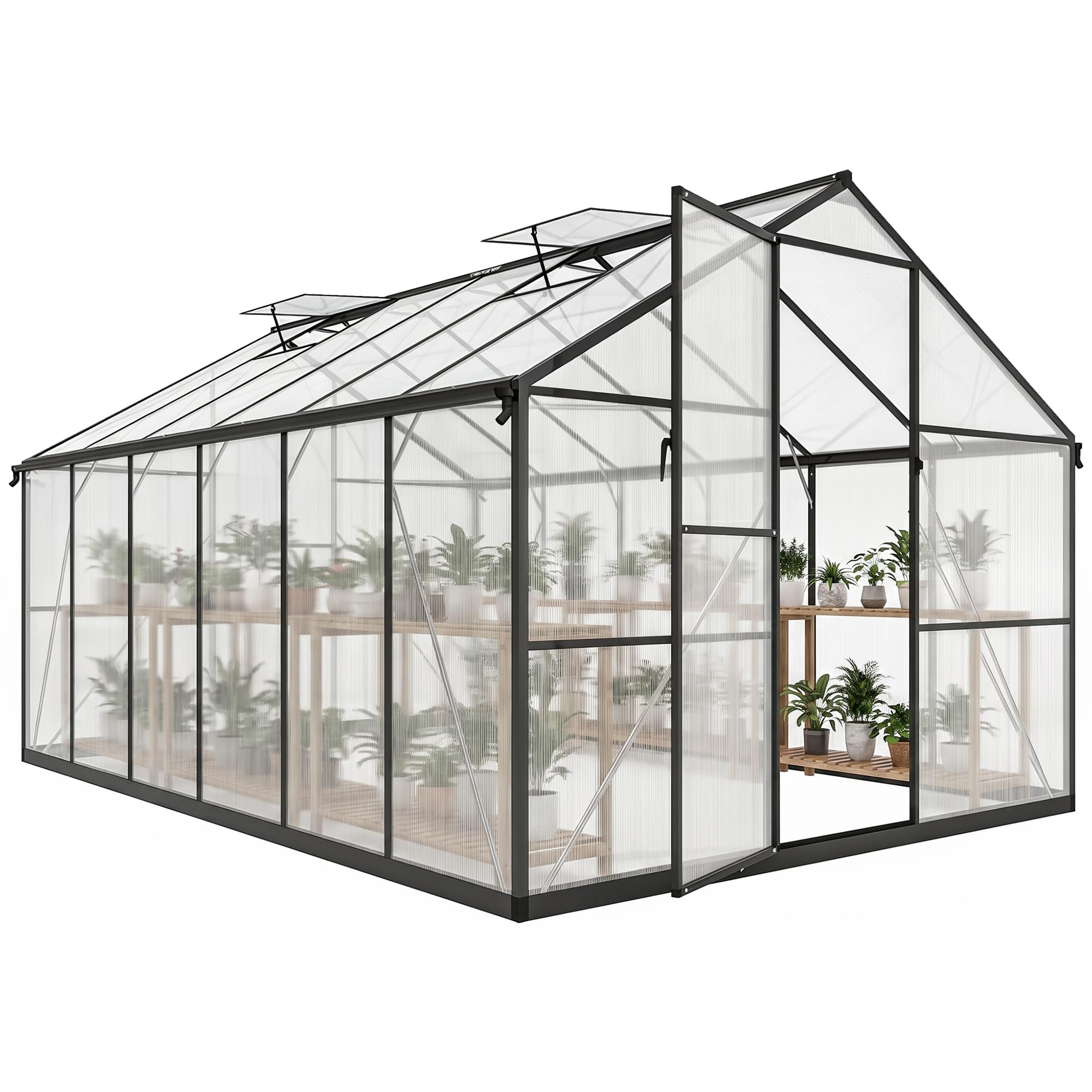 Outsunny Serre de Jardin en Aluminium Polycarbonate 8
