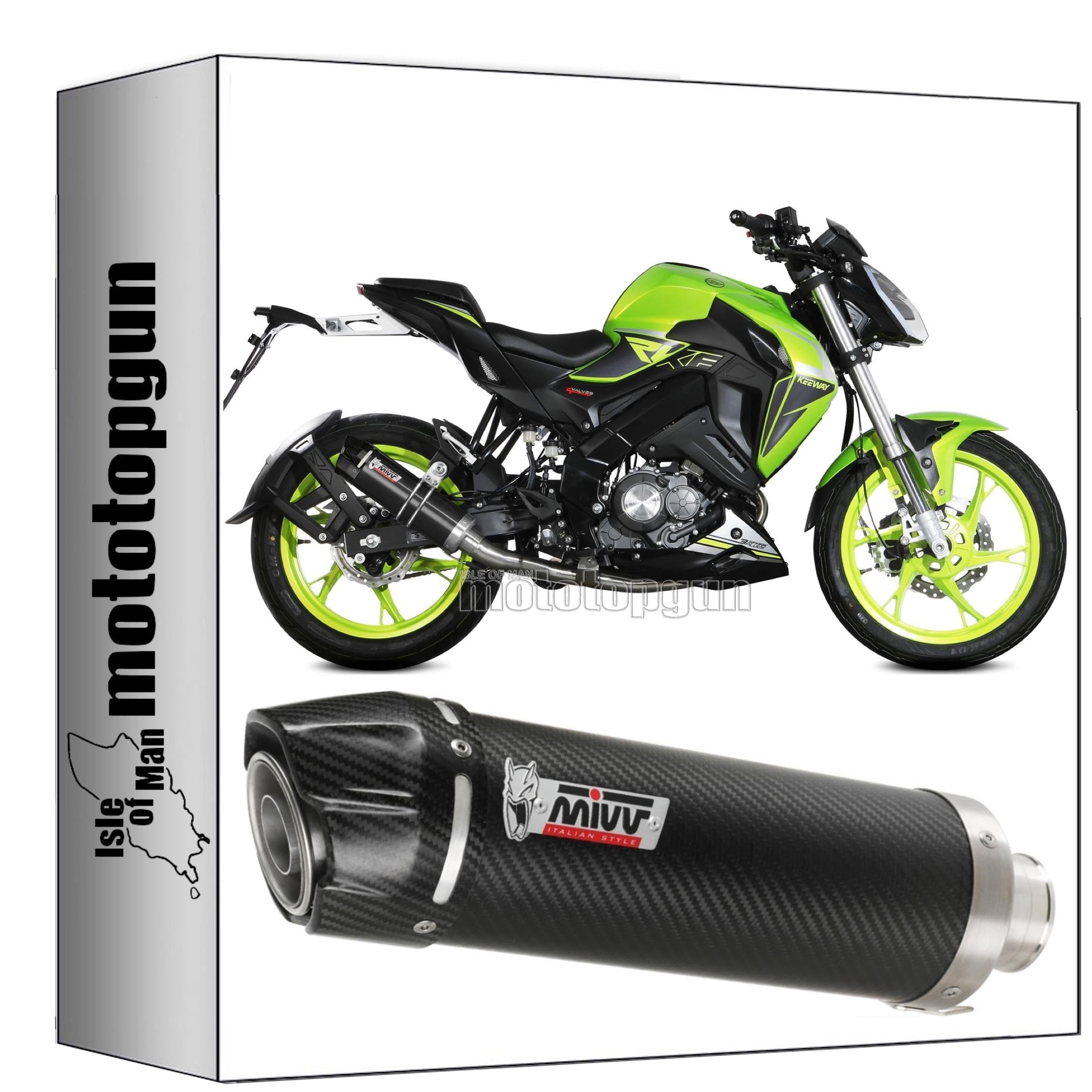 mivv scarico completo omologato nocat gp inox nero compatibile con keeway rkf 125 2021 2022 2023 2024 mototopgun