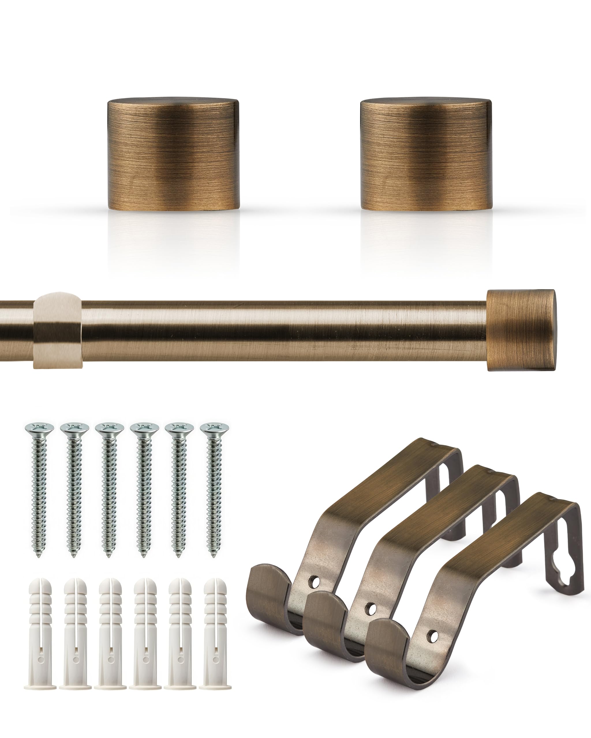 Emma Barclay  Brown Curtain Pole Extendable Full Stop in Size 160-300cm, Sports Direct
