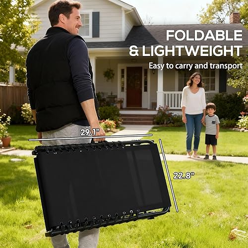 Miniatura 6 de Outsunny Tumbona plegable, silla de bronceado para patio, tumbona para exteriores con respaldo reclinable de 4 posiciones, asiento de malla Negro