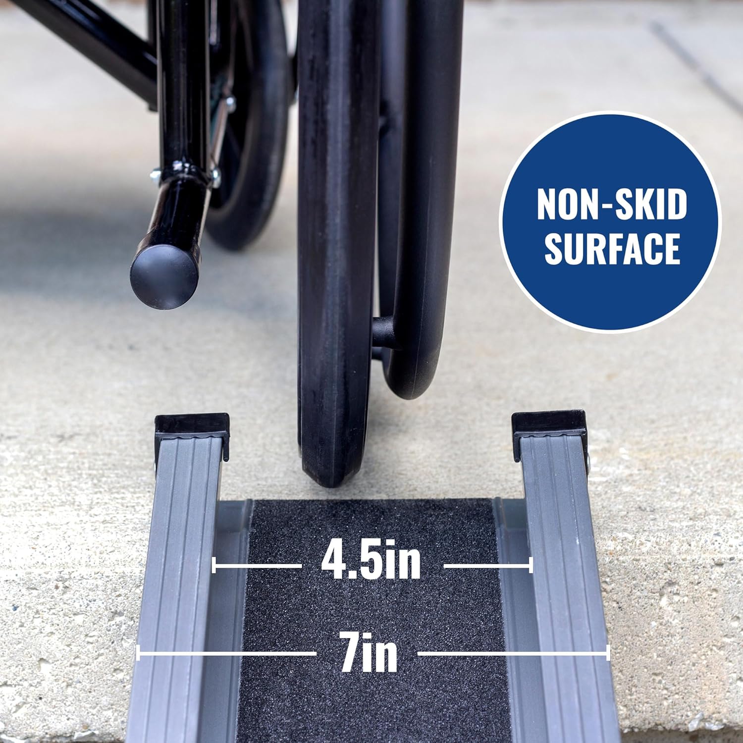 DMI Ramps For Wheelchairs For Home | 600 lb capacity | Adjustable Portable Wheelchair Ramp 3-5 Ft Long 4.5 In Wide | 2 Wheelchair Ramps For Home Steps | Handicap Ramp | Temporary Ramp Over Stairs