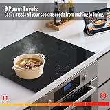 Induction Hob 60 cm 4 Burners – Matte Glass, Boost Function, 9 Power Levels, Timer 1-99 Min, Child Lock, 7200 W - 7