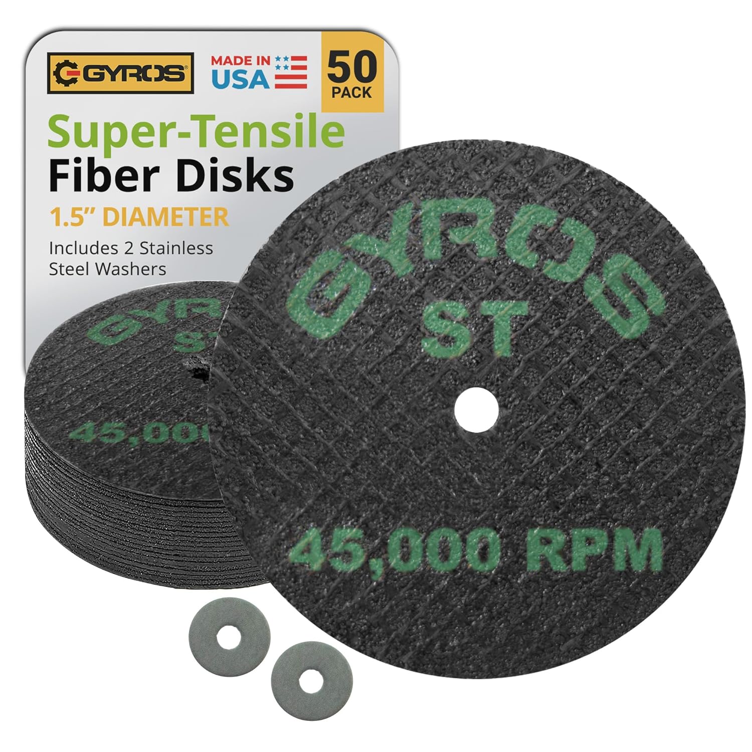 Gyros Fiber Disks ST 11-41502/50 Fiberglass Reinforced Cut Off Wheels 1-1/2 Dia. - Bulk 50. For Dremel Type Tools by Gyros