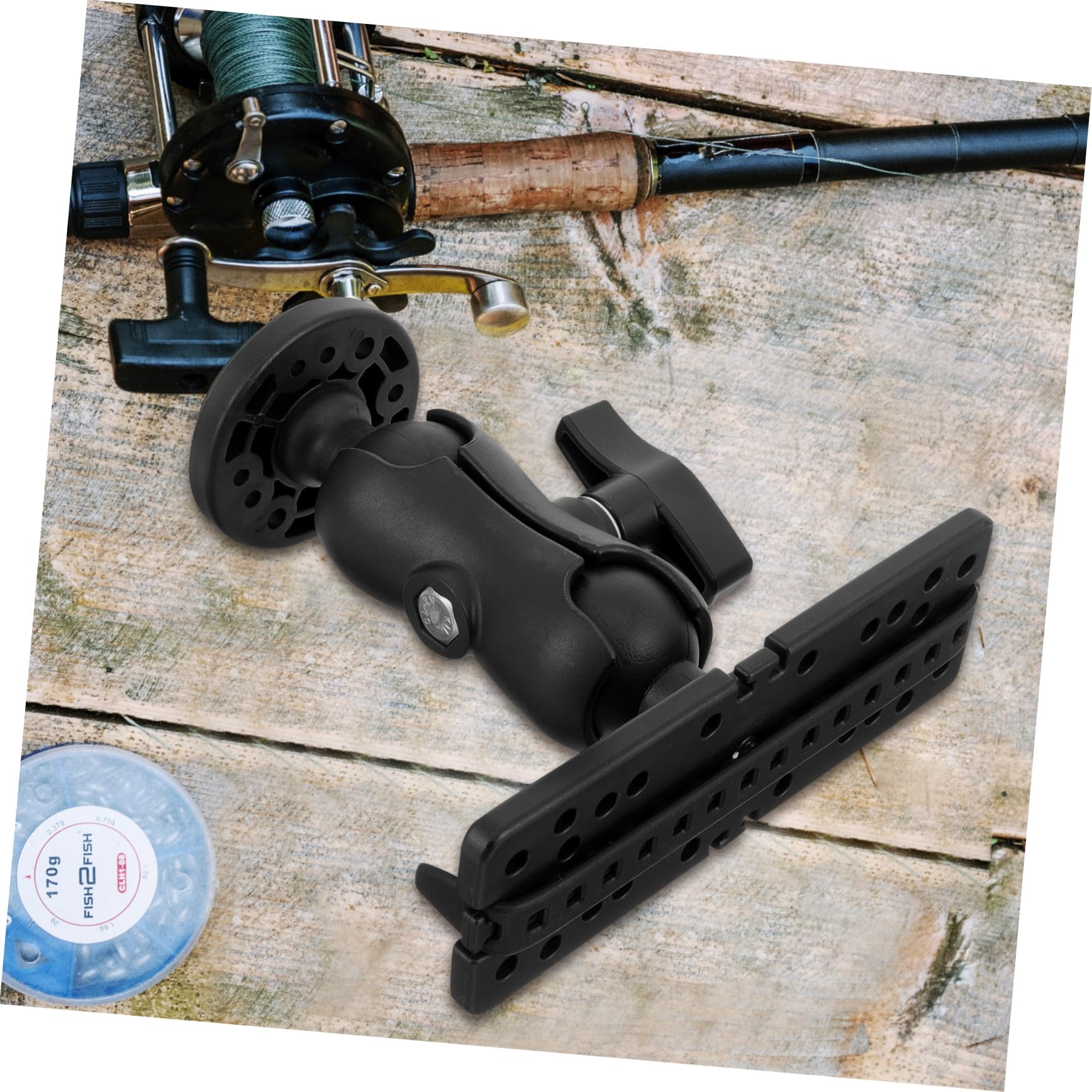 ORFOFE Kajak Echolothalterung mit Plattform, Schwarz, Nylon Silikon