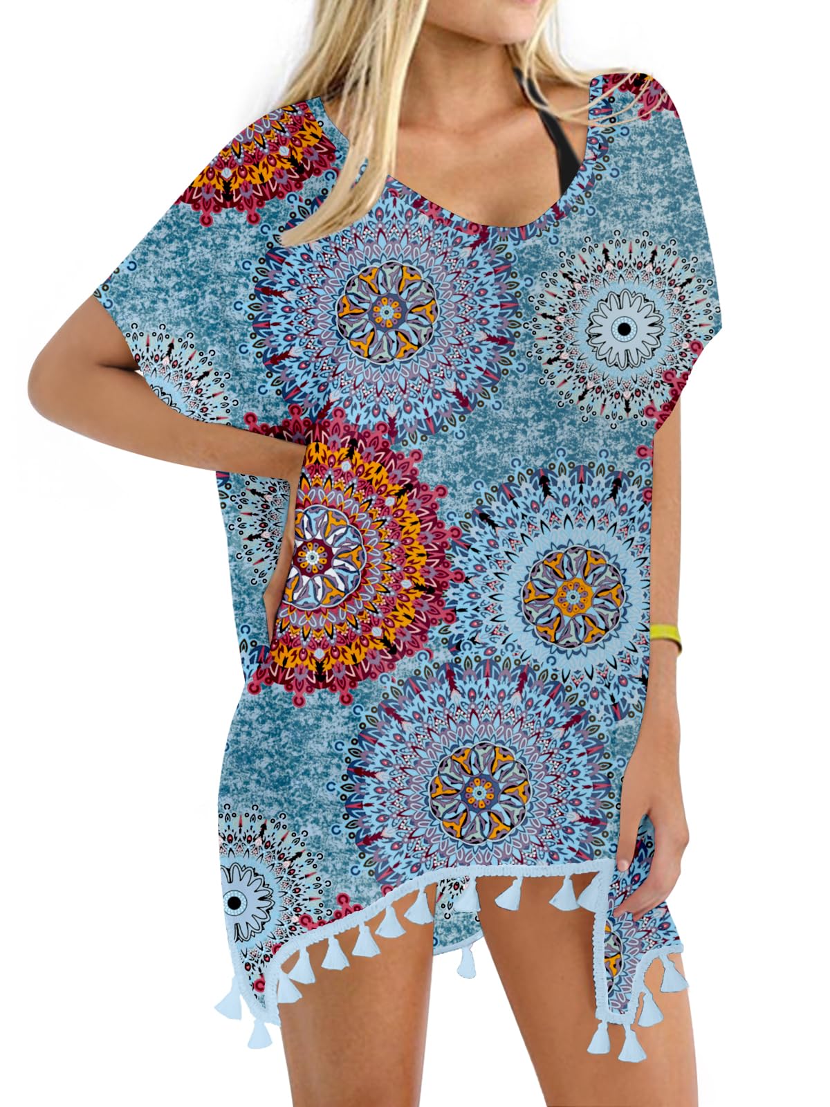 Womens Swimsuit Coverup Chiffon Tassel Bathing Suit Cover Up Beach Cover Ups for Swimwear