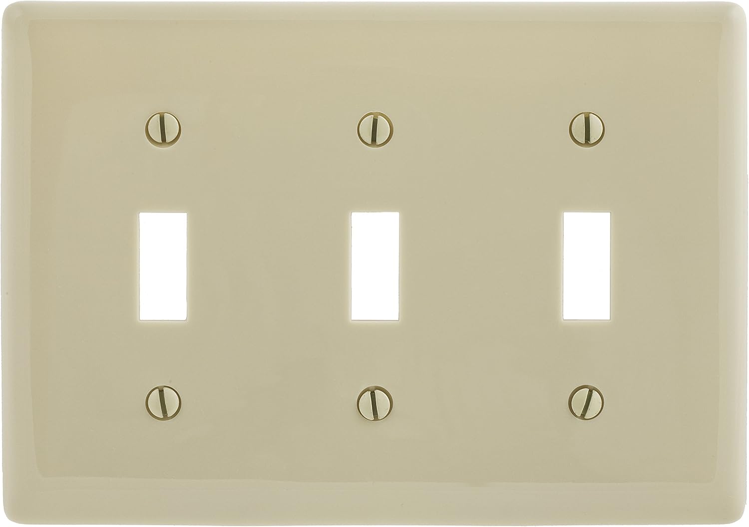 Bryant Electric NP3W 3-Gang 3-Toggle Standard Size Nylon Wallplate, White