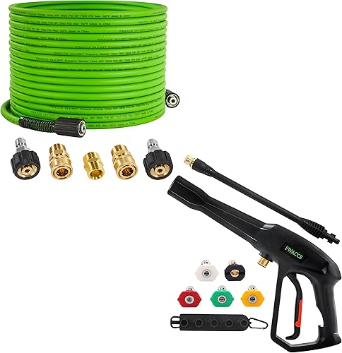 PWACCS Manguera de lavado a presión para lavadora eléctrica; repuesto de pistola de lavado a presión con kit de varilla de extensión