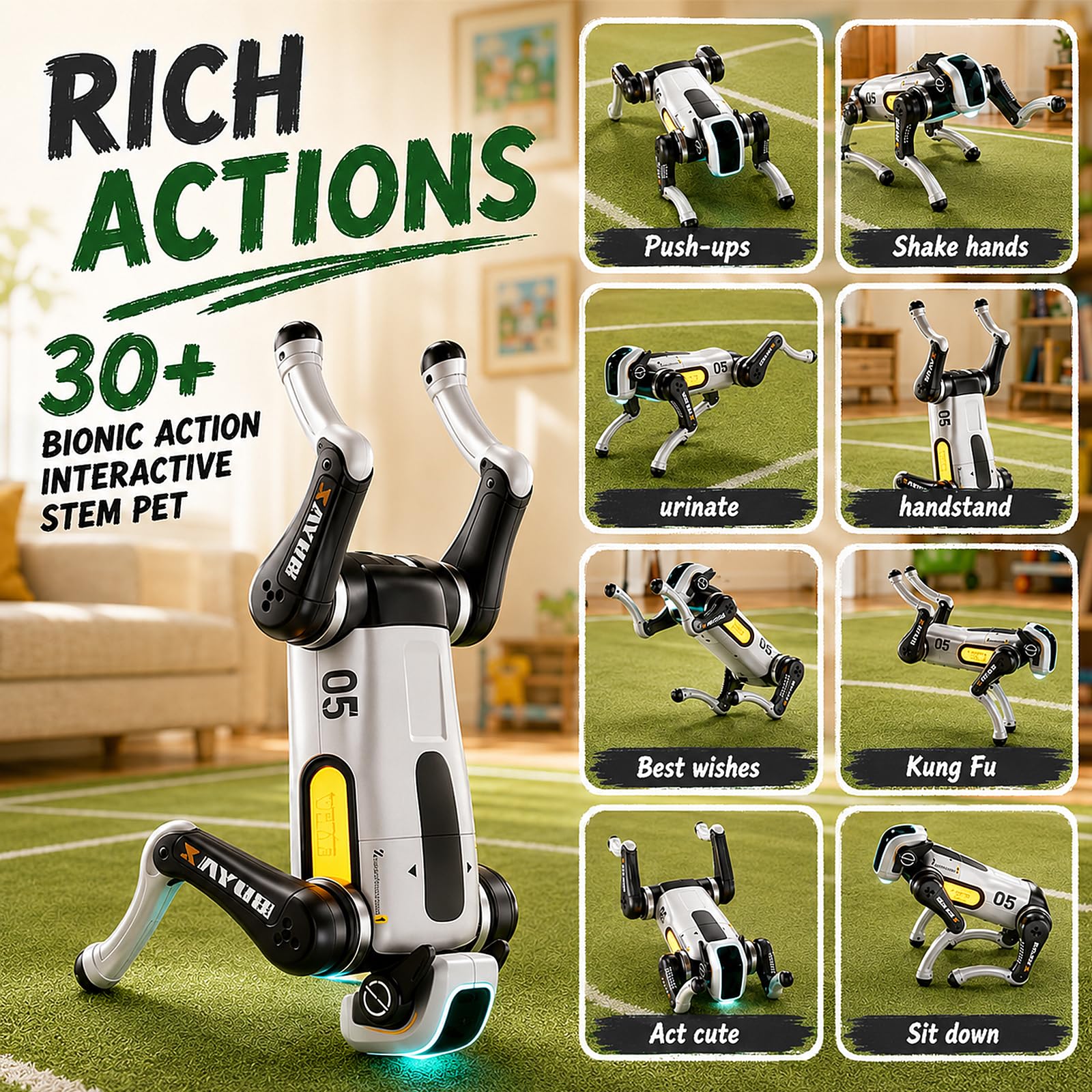 Perro robot inteligente (blanco)