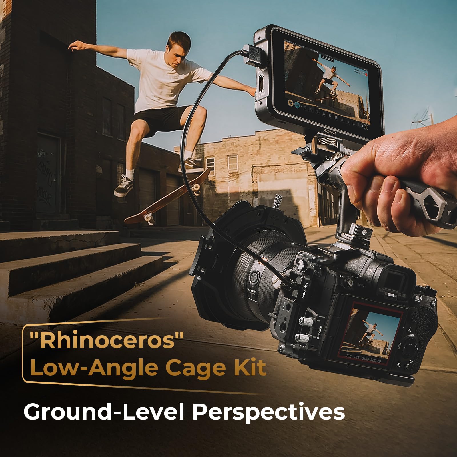 SmallRig Kit base per gabbia rinoceronte A7 V/A7R V/A7 IV per Sony Alpha 7 V/Alpha 7R V/Alpha 7 IV/Alpha 7S III/Alpha 7R IV, con maniglia superiore e morsetto per cavo HDMI