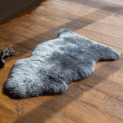Miniatura 5 de MH MYLUNE HOME Alfombra de piel de oveja auténtica manta de oveja natural de Nueva Zelanda funda de asiento de piel de oveja suave y esponjosa