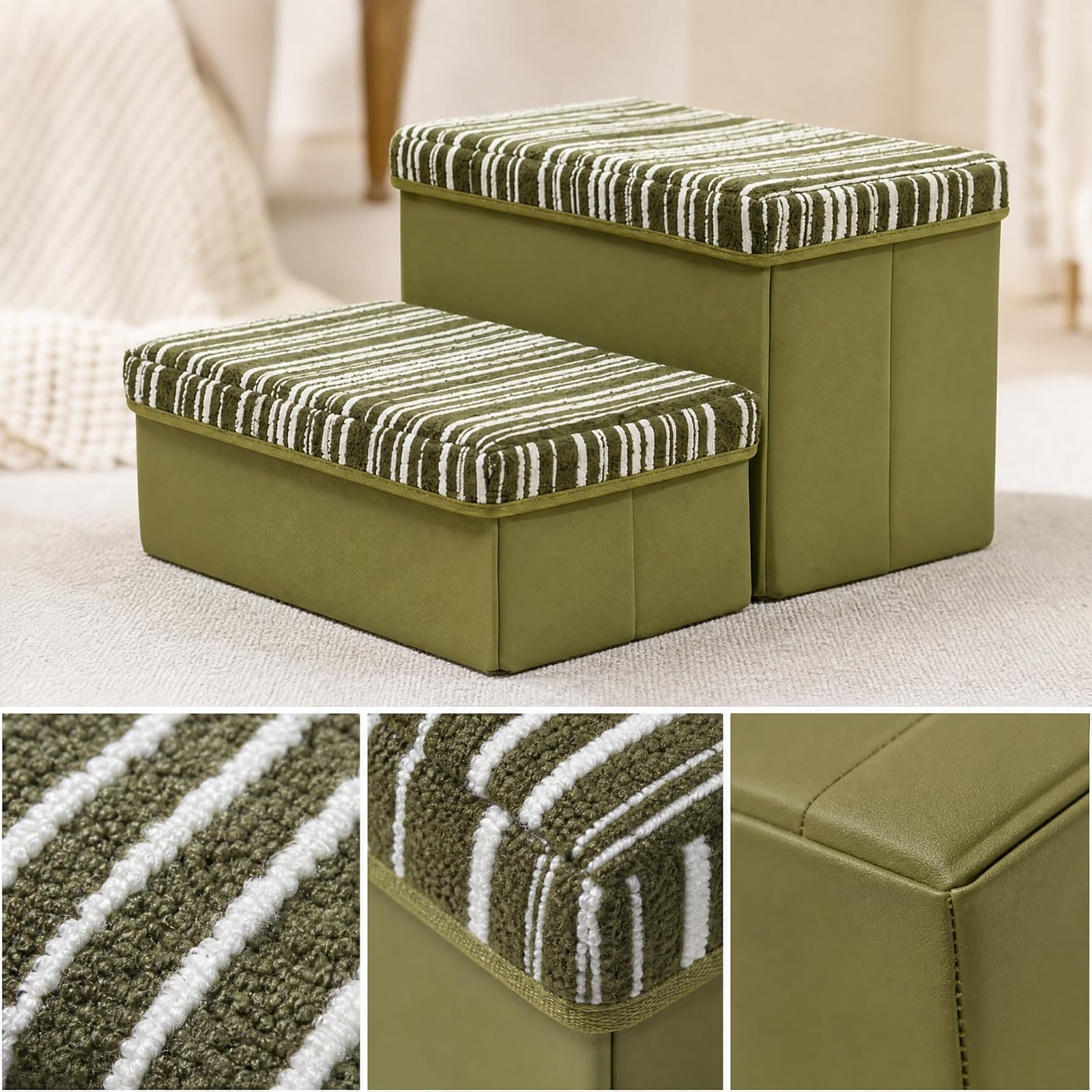 Escalera Mascotas Lavable Escalera con Peldaños Acolchados Compacto para Perros, Hogar, Espacios Reducidos,