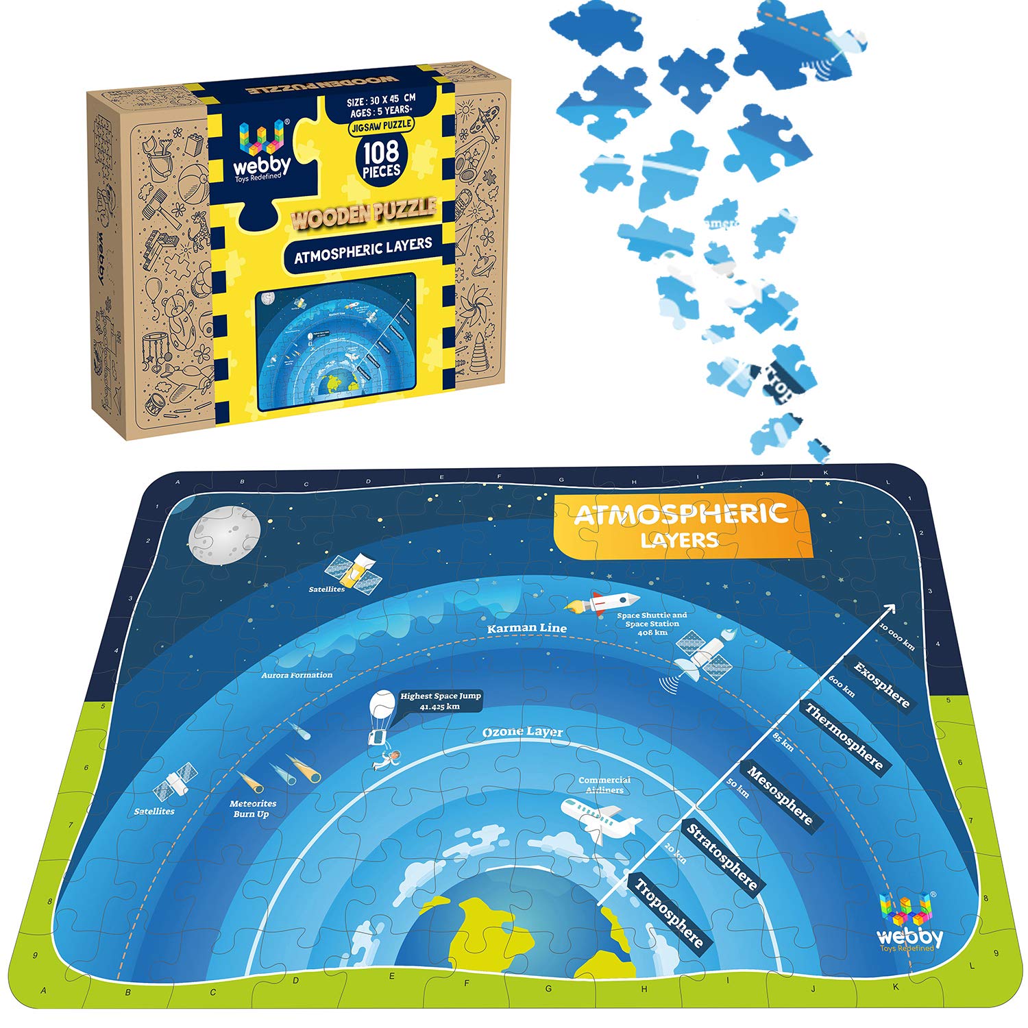 WebbyAtmospheric Layers Wooden Jigsaw Puzzle, 108 Pieces