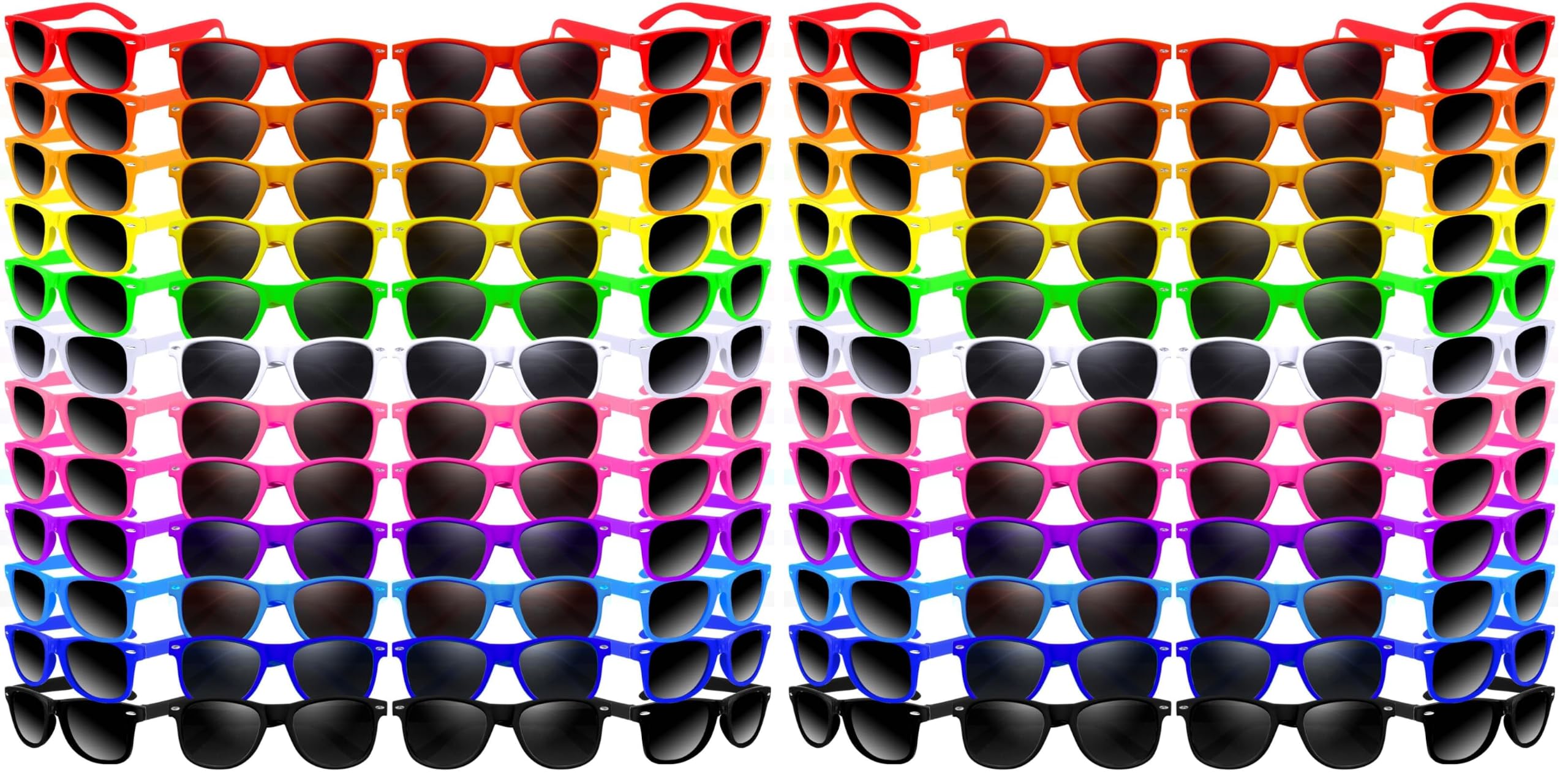 Oleitodh 60 Pack Kids Neon Sunglasses Party Favors Bulk 10 Colors Age 3-8