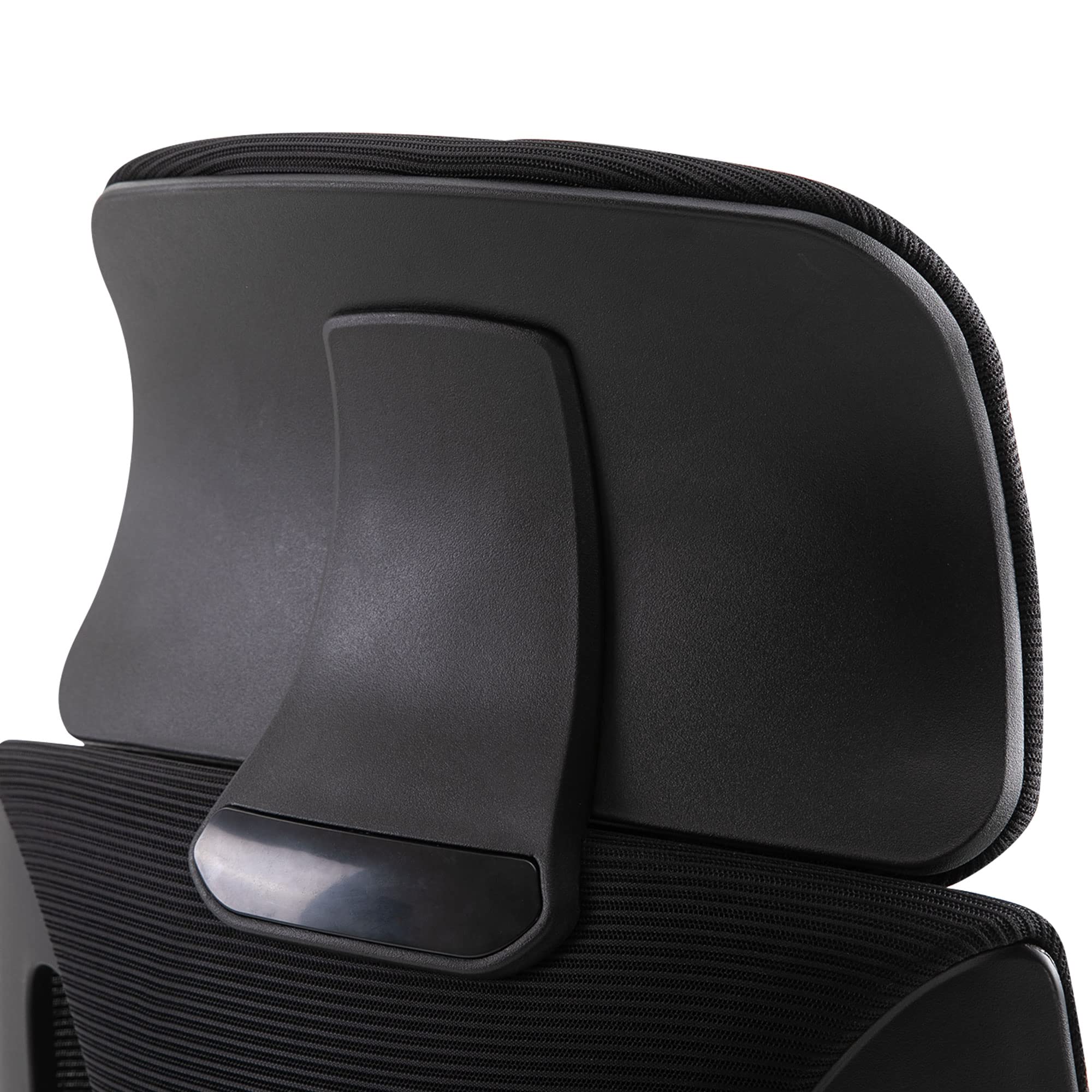 Vinsetto Sedia da Ufficio Ergonomica con Poggiatesta Regolabile Nero | Braccioli, Sedia Scrivania Girevole, Supporto Lombare, Altezza Regolabile, Funzione Dondolo, Tessuto, per Studio
