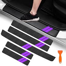 YOSRTER Door Sill Guard Decorative Sticker for Dodge Charger Challenger Durango Jars Universal Fit All Dodge Cars Fiber Leather Door Sill Protector Purple Trim