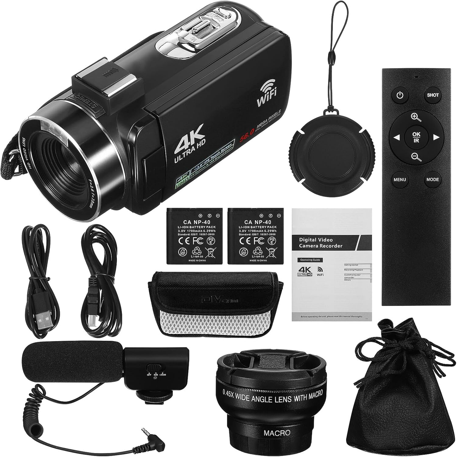 Compact Touchscreen Video Camera Camcorder for Adults Lightweight Digital Recorder with Built-in Mic Support Versatile Modes for Vlogging and Movie Recording Portable Design