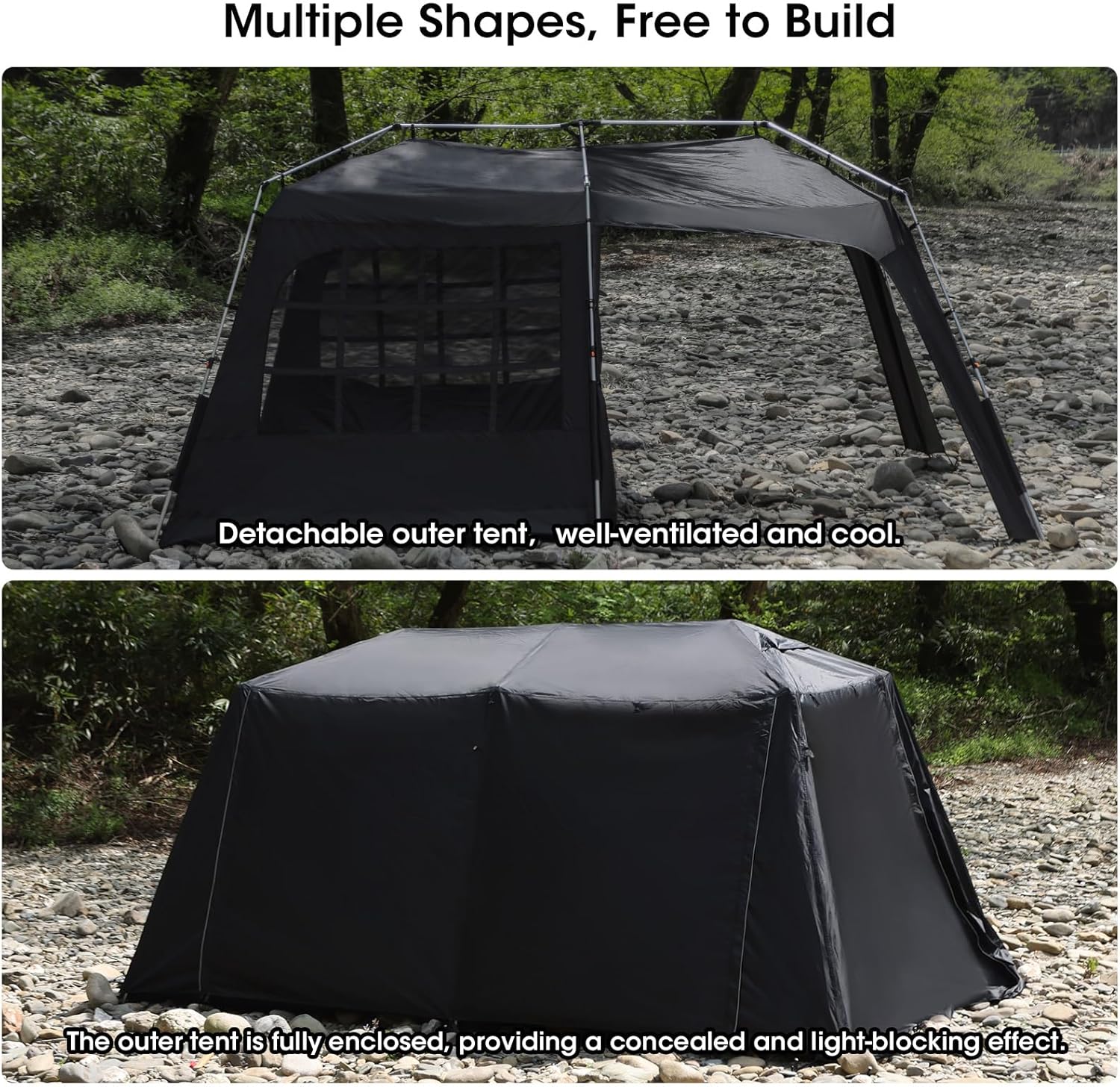 4-6-8 Person Instant Cabin Tent for Camping 60s Easy Setup Large Family Camping Tent for Outdoor